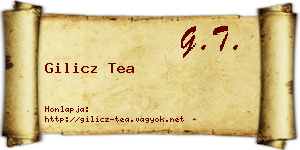 Gilicz Tea névjegykártya